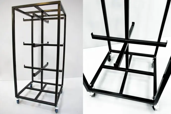 Chariot câblages professionnel en acier avec roulettes à frein pour transport de câbles spectacle